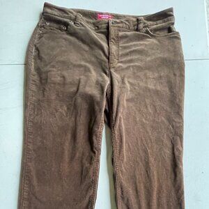 Vtg Charter Club Slim It Up Corduroy Pants Women's 8 Brown Straight Leg Stretch